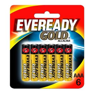Pilha Eveready Alcalina Gold Palito AAA 6 pilhas
