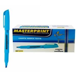 Caneta Marca Texto Azul Masterprint MP612 Caixa 12 unidades 
