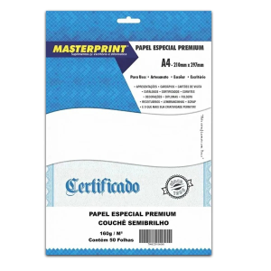 PAPEL COUCHE ESPECIAL 160G 50FLS MASTERPRINT
