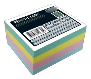 BLOCO LEMBRETE/RECADO 600FLS 92X82MM COLOR TILIBRA - NAO INFORMADO